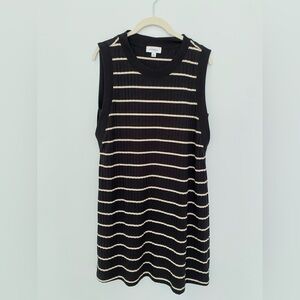 Evereve Black and Tan Striped Dress